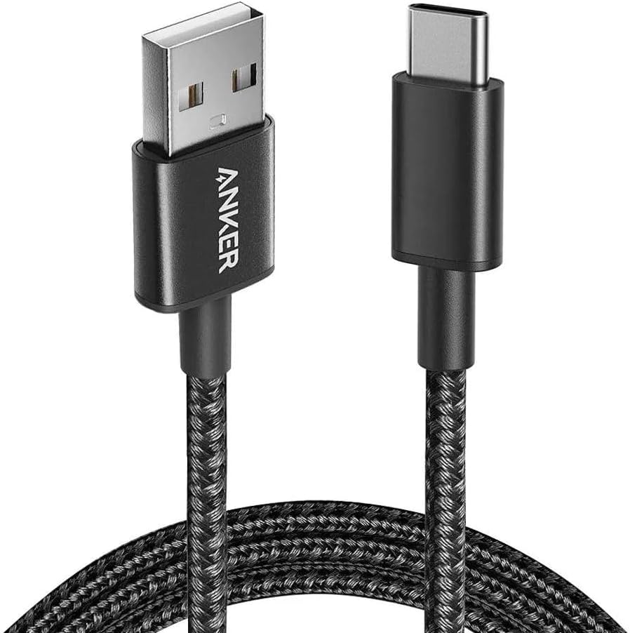 6ft Braided USB-A to USB-C Fast Charging Cable Black